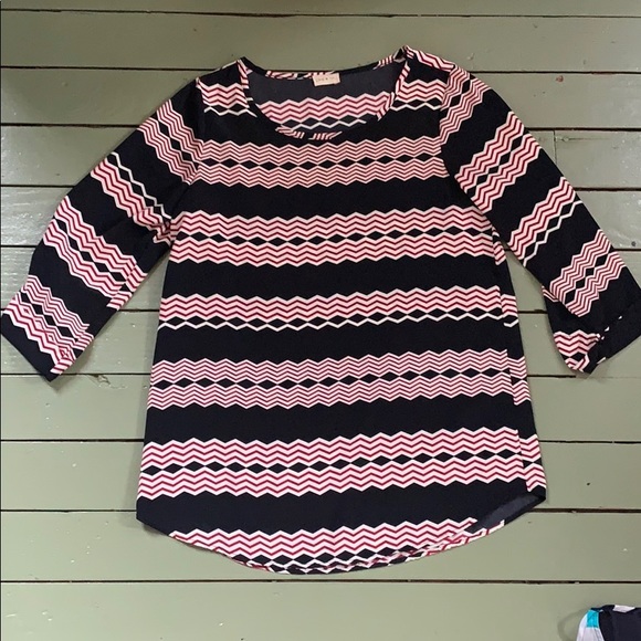 3/4 sleeve uga colors (black,red, & white) - Picture 1 of 1